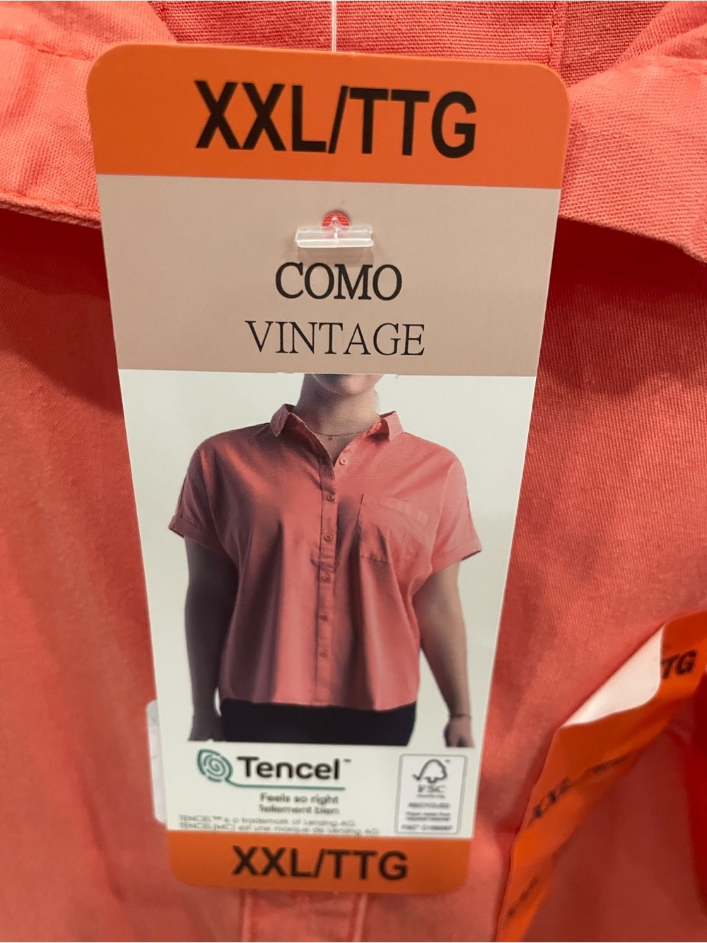 COMO VINTAGE Coral Short-Sleeve Button-Down Shirt